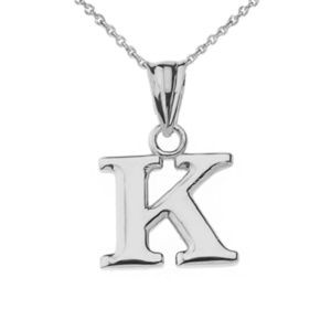 Fine Silver Mini Initial Letter J E B M N Necklace